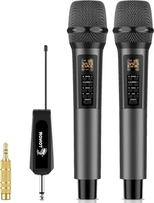 Obrázok produktu pre Karaoke sada s bezdrôtovým mikrofónom – ručný dynamický mikrofón, 30 nastaviteľných UHF frekvencií, 60 m