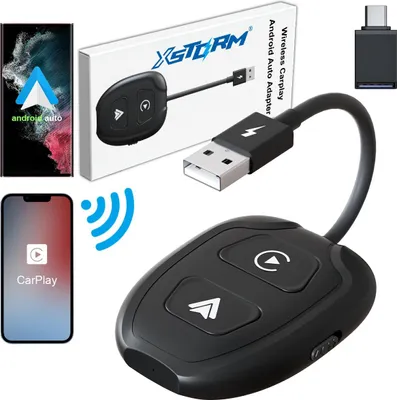 Image de Adaptateur sans fil 2-en-1 Android Auto & CarPlay pour iPhone (Wi-Fi/Bluetooth) XSTORM