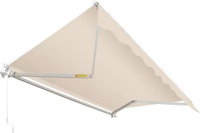 Produktbild von Faziango 350x300cm Sonnenmarkise Gelenkarmmarkise Aluminium Markise Klemmarkise mit Handkurbel Balkonmarkise Sonnenschutz Beige