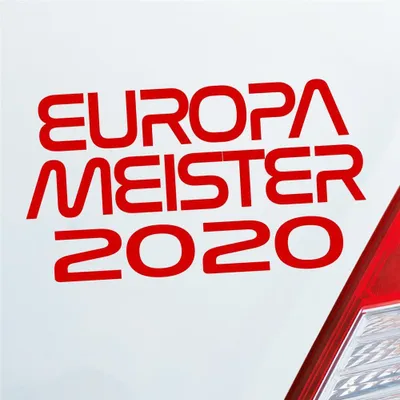 Produktbild von Auto Aufkleber Europameister 2020 18x10 cm Rot Sticker Heckscheibenaufkleber