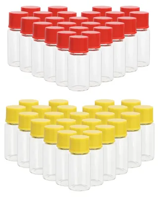 Glasfläschchen 5 ml, 44 Stück, durchsichtig, mit Deckel & Stopfen