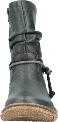 Produktbild von Rieker Damen Stiefelette warm gefüttert Kordel Reißverschluss Z3774, Größe:37 EU, Farbe:Grün