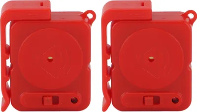 Imagen del producto de 2 alarmas portátiles para puertas y ventanas, activadas por vibración, con función de alarma de manejo, antirobo, ideales para viajes, automóviles y hoteles. Color: rojo
