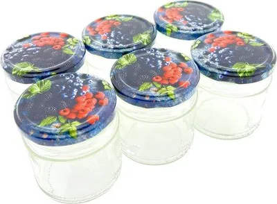 Productafbeelding van Confituurpot Jampot Inmaakpot met schroefdeksel van 210 ml - 7 x 7 cm - 24 stuks
