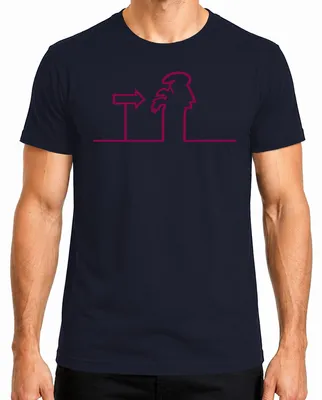 Immagine prodotto di Maglietta da uomo "Linea Balum Osvaldo Zeichentrick Strichmännchen Cavandoli", colore blu navy, taglia M