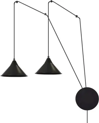 Zdjęcie produktu dla LAMPA WISZĄCA Emibig 2xE27 60W ABRAMO 2 BLACK 160/2