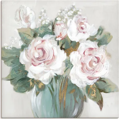 Produktbild von ARTland Leinwandbild Goldener Blumenstrauß Größe: 100x100 cm