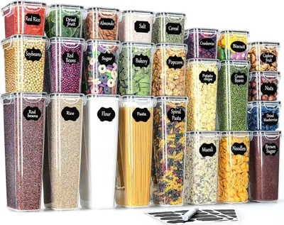 Produktbild von Vorratsdosen mit Deckel 25 Stk., 0.8 l bis 2.8 l, luftdicht, BPA-frei, für Küche