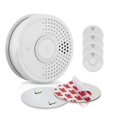 Image de SHD by OneConcept Detecteur de Fumée, 5x Alarme Incendie Détecteur Fumée pour la Maison, Bureaux, Detecteur de Fumee de Cuisine à Capteur Optique avec Fonction Test et Silencieux, Détecteurs de Fumée