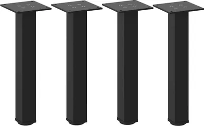 Image de vidaXL Pieds de table basse 4 pcs. noir 30-32 cm acier