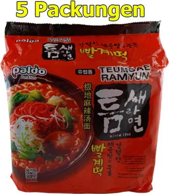 Produktbild von Paldo Teumsae Ramyun Instant Nudeln 5er Pack (5 x 120g)