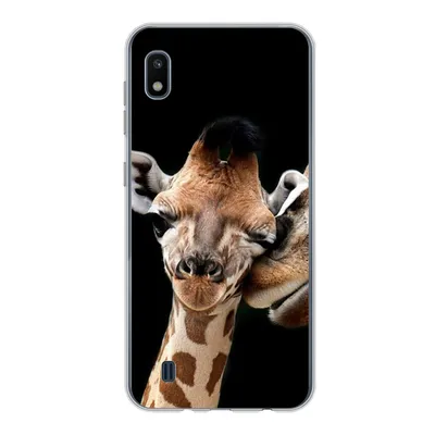 Produktbild von MuchoWow® Handyhülle Schutzhülle Hülle für Samsung Galaxy A10 Giraffe - Tiere - Schwarz - Porträt - Tiere Silikon Softcase Handy Hülle - Schutzhülle