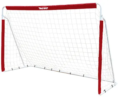 Produktbild von Einheitsgröße MW-378|MUWO Fußballtor aus Stahl 240 x 150 cm rot/weiß