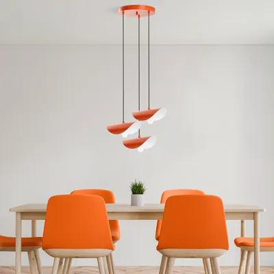 Obrázok produktu pre Opviq, Eger - Mr - 964 - Oranžová, luster, KOVOVÉ TELESO, oranžová, 106 x 30 x 30 cm