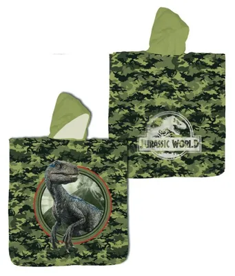 Produktbild von Jurassic World Badeponcho 60 x 120 cm Kinder Kapuzenhandtuch aus Baumwolle