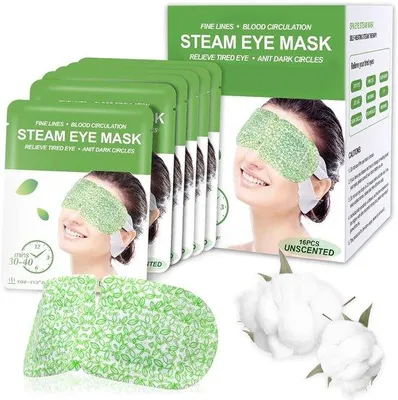 Produktbild von Heißwasser-Maske 16-teilig, Dampfbehandlung für Gesichtsmaske, Schlafmaske für Augenreinigung und Entspannung