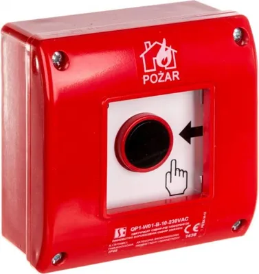 Produktbild von Manueller Feuermelder Aufputz, 1 Schließer + LED 230V AC OP1-W01-B10-230