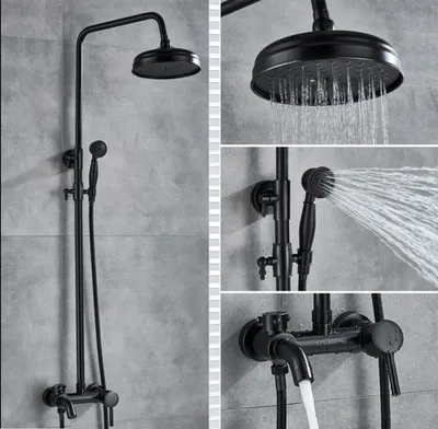 Zdjęcie produktu dla Zestaw prysznicowy antyczny retro nostalgiczna bateria prysznicowa deszczownica zestaw prysznicowy bateria prysznicowa zestaw prysznicowy bateria prysznicowa regulowana wysokość 80-120cm