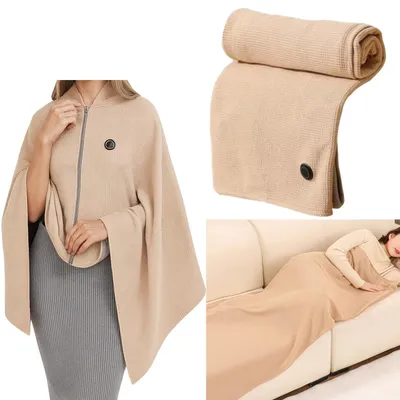 Produktbild von USB Heizdecke - Elektrische Heizdecke, Beheizter Schal mit 3 Heizstufen, Flanell Heizdeckes, Beheizte Waermedecke Autodecke fuer Buero Zuhause Haus Auto Camping(Beige)