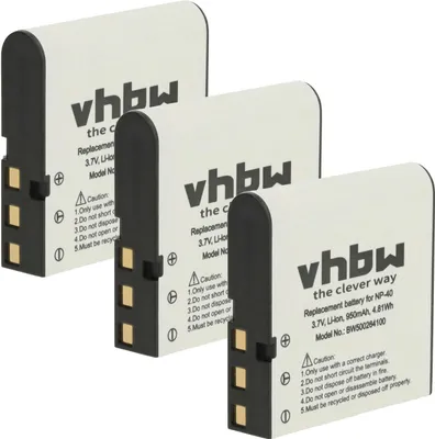 Produktbild von vhbw 3x Akku kompatibel mit Medion Life S47020, X47007, X47050, S47000, S47007 Kamera (950 mAh, 3,6 V, Li-Ion)