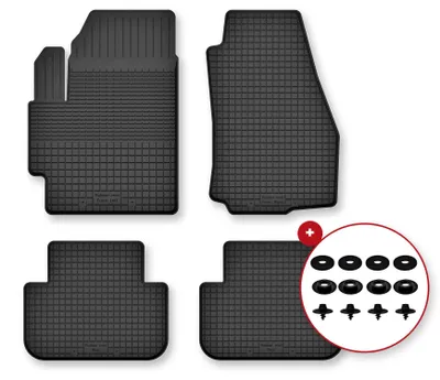 Image de Tapis de sol en caoutchouc pour Mazda 5 I 2005-2010 (monospace) – 4 pièces, noirs, semi-universel, adapté
