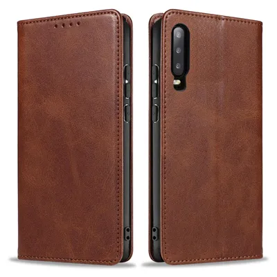 Produktbild von Handyhülle für Huawei P30 Kunstleder Flip Cover Hülle Handytasche Case Kartenfach Farbe: Dunkelbraun