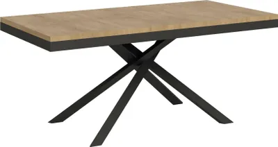 Image de ITYHOME - Table extensible 180/440x90 cm Karida Evolution chêne nature cadre et pieds anthracite