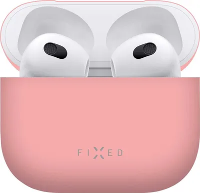 Image de Housse de protection Fixed Silky pour Apple Airpods 3, rose