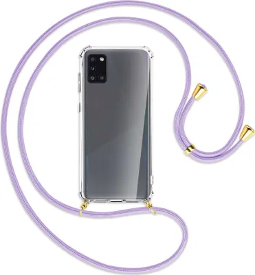 Produktbild von Handykette Backcover-Schutzhülle mit Band (Metall goldfarben) für Samsung Galaxy A31 - violett