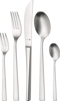 Produktbild von WMF Corvo Besteckset 6 Personen, 30-teilig, eingesetzte Messerklinge, Cromargan protect Edelstahl mattiert, kratzbeständig, spülmaschinengeeignet
