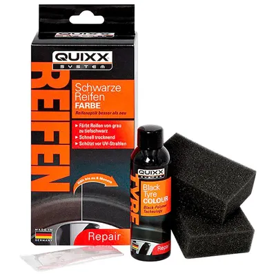 Produktbild von QUIXX Reifenfarbe Reifenlack Reifenschwarz Reifenversiegelung schwarz 75ml