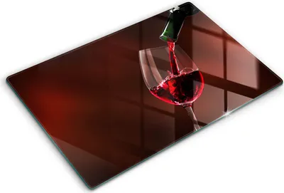 Produktbild von Glasschneideplatte - Herdabdeckplatte - 80x52 cm -Schneidebrett - Spritzschutz -Ein Glas Wein
