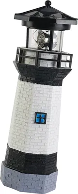 Image de Phare à énergie solaire Phare solaire écologique à économie d'énergie avec balise rotative pour décoration de jardin Noir