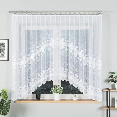 Obrázek produktu pro Dekorační oblouková krátká záclona na žabky JOWITA 160 bílá 300x160 cm MyBestHome