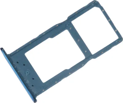 A blue SIM card tray for a Huawei P Smart 2019.