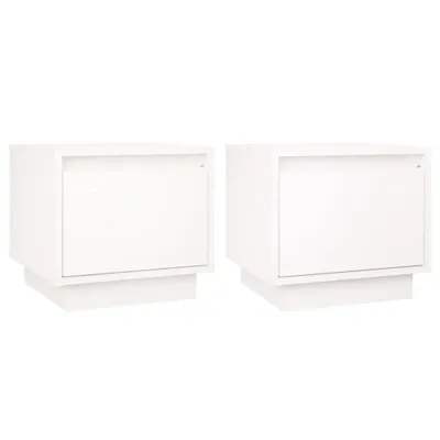 Immagine prodotto di Comodini 2 pz Bianchi 35x34x32 cm in Legno Massello di Pino