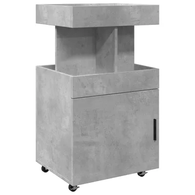 Image de Chariot de bar gris béton 50x41x89 cm bois d'ingénierie