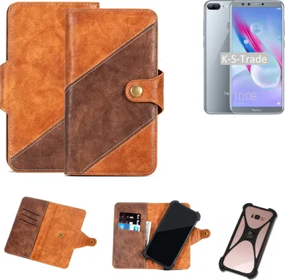 Produktbild von K-S-Trade Handy-Hülle Schutz-Hülle Bookstyle Case Wallet-Case kompatibel mit Huawei Honor 9 Lite Handy Cover Bumper Kantenschutz Smartphone