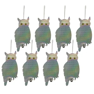 Produktbild von 8er Set Vogelscheuche Eule Reflektierend Vogelschutz Windspiel Balkon Taubenschutz
