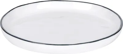Produktbild von Piana Teller / Untertasse Porzellan, D 13,5 cm, Dekor Rand weiß / basalt
