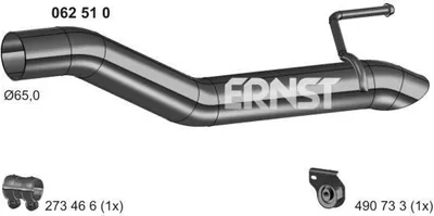 Produktbild von ERNST Abgasrohr Auspuffrohr für OPEL ZAFIRA TOURER C (P12) Hinten 062510