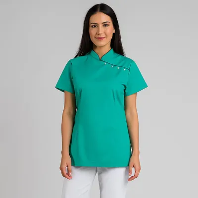 Produktbild von Tunika "Asia-Style"mit Paspel light green Gr. S : S : light green : 50% Baumwolle 50% Polyester