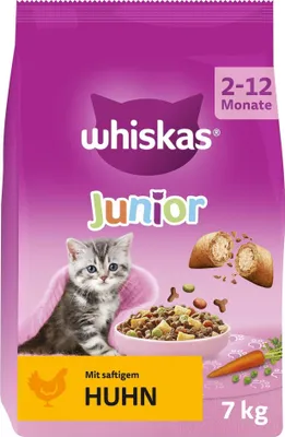 Productafbeelding van Whiskas Junior, droogvoer met kip, 7 kg (1 verpakking) - Droogvoer voor kittens