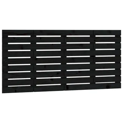 Produktbild von Wand-Kopfteil Schwarz 146x3x63 cm Massivholz Kiefer