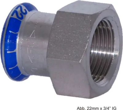 Produktbild von Geberit GE Mapress, Edelstahl, Uebergang, d28mm x Rp1, 1 Stk.