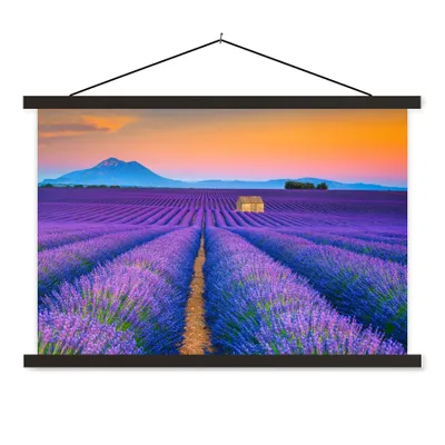 Produktbild von MuchoWow® Textilposter Lavendel - Lila - Blumen 120x80 cm mit schwarzem Rahmen - Wanddeko