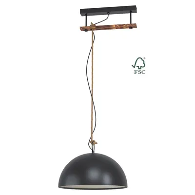 Produktbild von EGLO Hodsoll, Flexible Halterung, Schwarz, Braun, Cremefarben, Stahl, Holz, Rund, Drinnen, IP20
