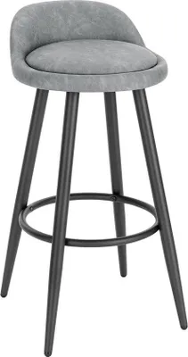 Obrázek produktu pro Ergonomické polštáře na barové židle – sada 1 ks – šedé – s malým opěradlem – do kuchyně a baru – výška 69 cm