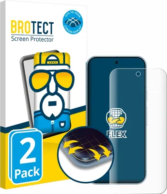 Produktbild von 2x BROTECT Fullscreen Schutzfolie für Google Pixel 9 / 9 Pro / 10 / 10 Pro Displayschutz Folie Fullcover Klar Transparent