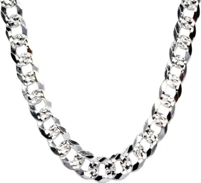 Produktbild von Massives Fußkettchen Panzer diamantiert echt Silber 925 Länge XL 29 cm